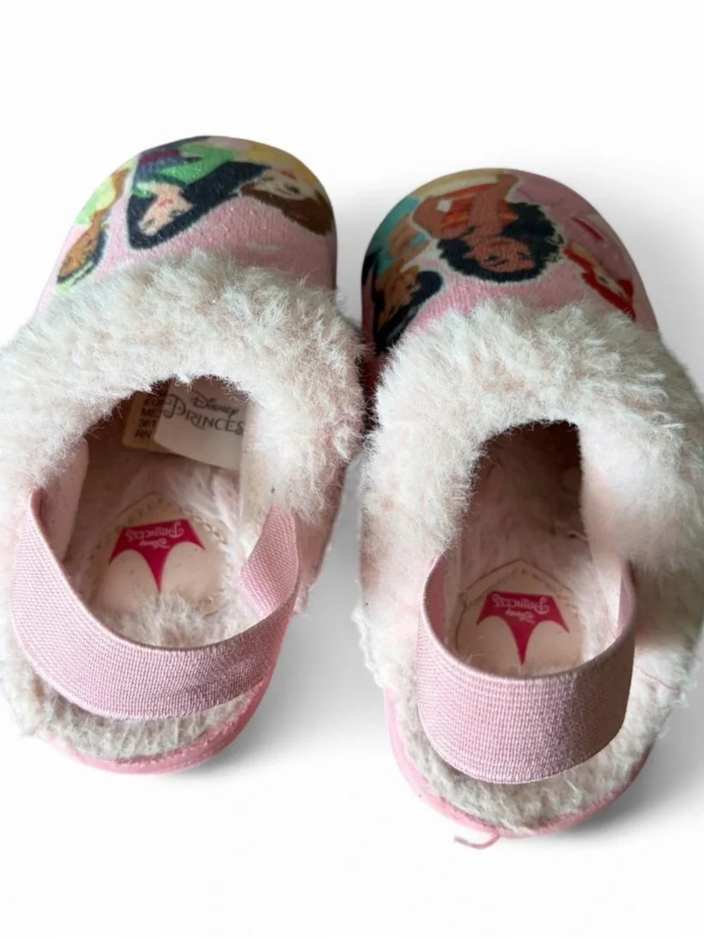 Disney princess little girls pink slippers slide on shoes size 5-6 toddler